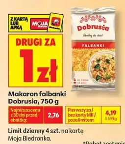 Biedronka Makaron falbanki Dobrusia oferta