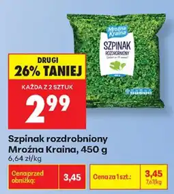 Biedronka Szpinak rozdrobniony Mroźna Kraina oferta