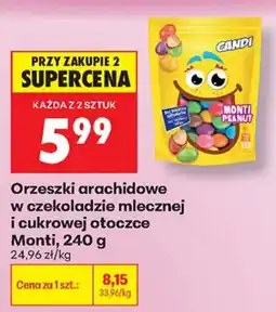 Biedronka Orzeszki arachidowe w czekoladzie mlecznej i cukrowej otoczce Monti oferta