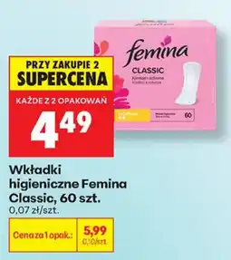 Biedronka Wkładki higieniczne Femina Classic oferta