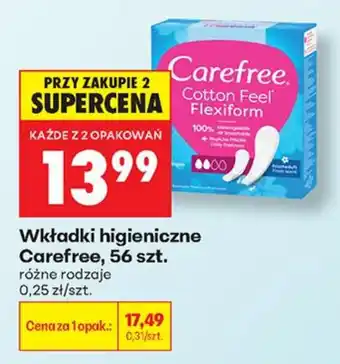 Biedronka Wkładki higieniczne Carefree oferta