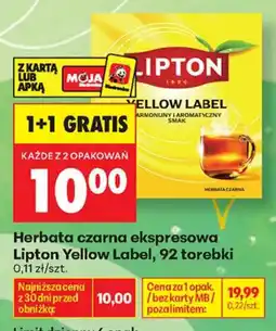 Biedronka Herbata czarna ekspressowa Lipton Yellow Label oferta