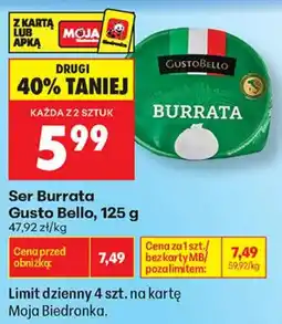 Biedronka Ser Burrata Gusto Bello oferta