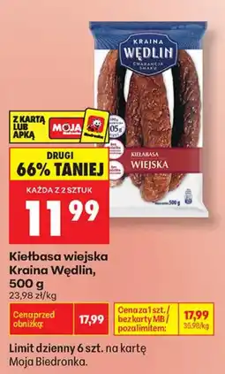 Biedronka Kiełbasa wiejska Kraina Wędlin oferta