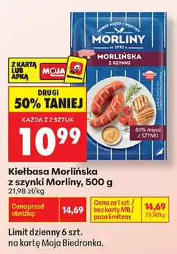 Biedronka Kiełbasa Morlińska z szynki oferta