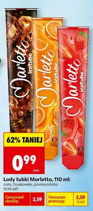 Biedronka Lody tubki Marletto oferta