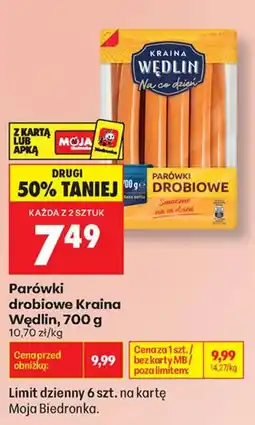 Biedronka Parówki drobiowe Kraina Wędlin oferta