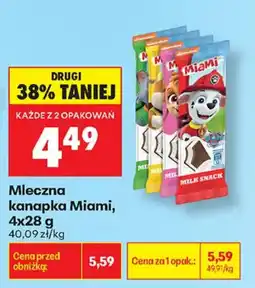 Biedronka Mleczna kanapka Miami oferta
