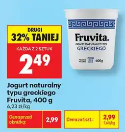 Biedronka Jogurt naturalny typu greckiego Fruvita oferta