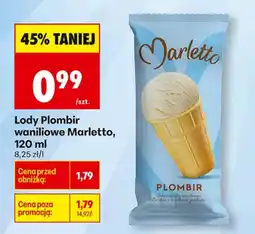 Biedronka Lody Plombir waniliowe Marletto oferta