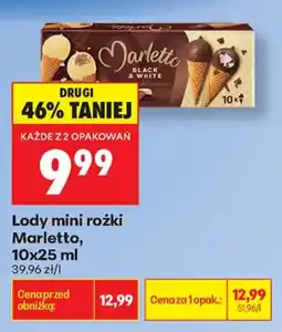Biedronka Lody mini rożki Marletto oferta