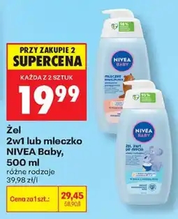 Biedronka Żel 2w1 lub mleczko NIVEA Baby oferta