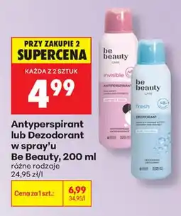 Biedronka Antyperspirant lub Dezodorant w spray'u Be Beauty oferta