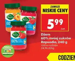 Biedronka Dżem 60% mniej cukrów Rapsodia oferta