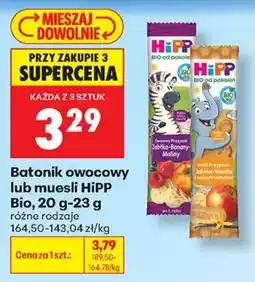 Biedronka Batonik owocowy lub muesli HiPP Bio oferta