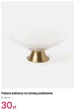 Pepco Patera szklana na złotej podstawie, śr. 26 cm oferta