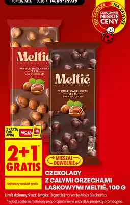 Biedronka Czekolady z całymi orzechami laskowymi Meltié oferta