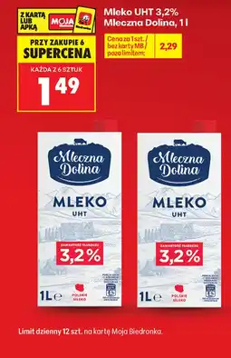 Biedronka Mleko UHT 3,2% Mleczna Dolina oferta