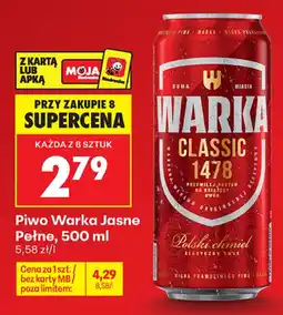 Biedronka Piwo Warka Jasne Pełne oferta
