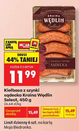 Biedronka Kiełbasa z szynki sądecka Kraina Wędlin Select oferta
