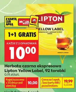 Biedronka Herbata czarna ekspressowa Lipton Yellow Label oferta