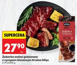 Biedronka Żeberka wolno gotowane z syropem klonowym Kraina Mięs oferta