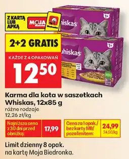 Biedronka Karma dla kota w saszetkach Whiskas oferta