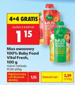 Biedronka Mus owocowy 100% Baby Food Vital Fresh oferta