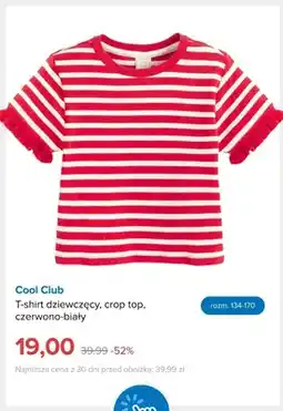 Smyk T-shirt dziewczęcy crop top czerwono-biały Cool Club oferta