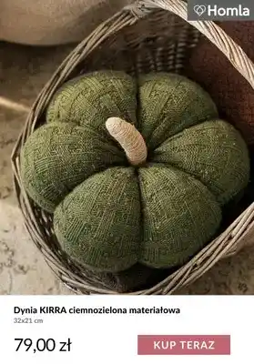 Dynia Kirra ciemnozielona materiałowa 32x21 cm Homla