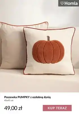 Poszewka Pumpky z ozdobną dynią 45x45 cm Homla