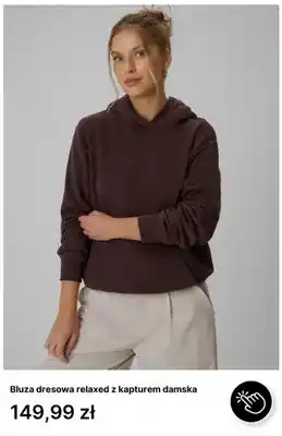 Bluza dresowa relaxed z kapturem damska 4F