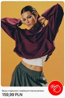 Cropp Bluza z kapturem i ozdobnymi marszczeniami Cropp oferta