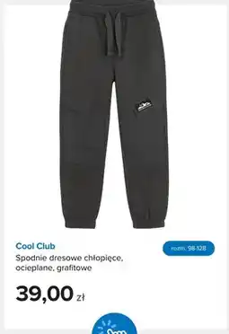 Smyk Spodnie dresowe chłopięce ocieplane grafitowe Cool Club oferta