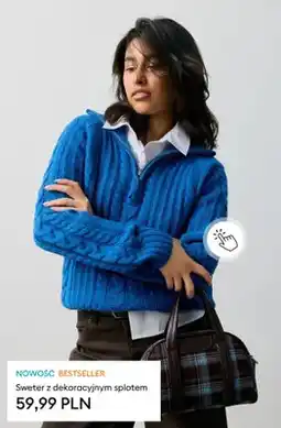 Sinsay Sweter z dekoracyjnym splotem oferta