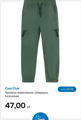Spodnie materiałowe chłopięce turkusowe Cool Club