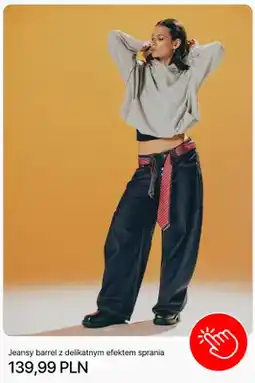 Cropp Jeansy barrel z delikatnym efektem sprania Cropp oferta