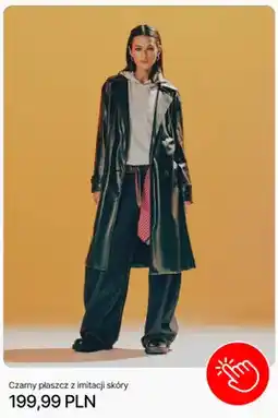 Cropp Czarny płaszcz z imitacji skóry Cropp oferta
