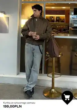 Bershka Kurtka ze sztucznego zamszu oferta