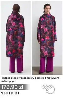 Płaszcz przeciwdeszczowy damski z motywem zwierzęcym Medicine