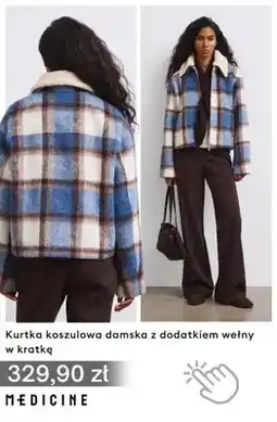 Medicine Kurtka koszulowa damska z dodatkiem wełny w kratkę Medicine oferta