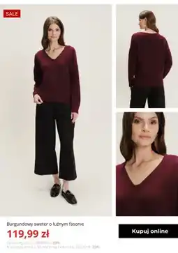 Greenpoint Burgundowy sweter o luźnym fasonie Greenpoint oferta