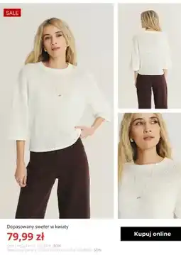 Greenpoint Dopasowany sweter w kwiaty Greenpoint oferta