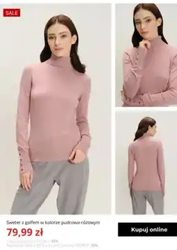 Greenpoint Sweter z golfem w kolorze pudrowo-różowym Greenpoint oferta