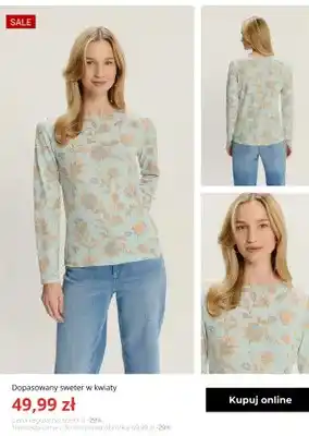 Dopasowany sweter w kwiaty Greenpoint