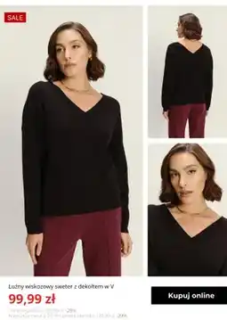 Greenpoint Luźny wiskozowy sweter z dekoltem w V Greenpoint oferta