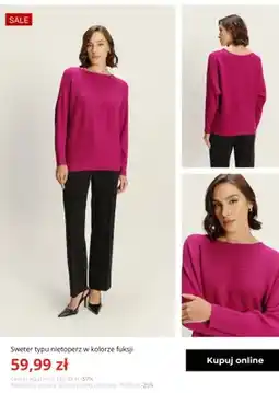 Greenpoint Sweter typu nietoperz w kolorze fuksji Greenpoint oferta
