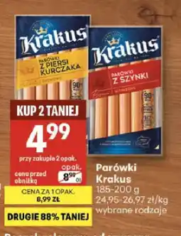 Delikatesy Centrum Parówki z piersi kurczaka Krakus oferta