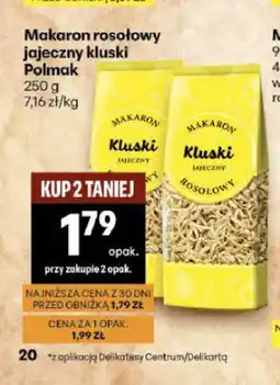 Delikatesy Centrum Makaron rosołowy jajeczny kluski Polmak oferta