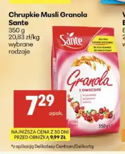 Delikatesy Centrum Chrupkie musli granola Sante oferta